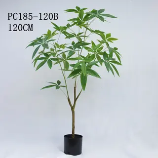 Artificial Malabar Chestnut in Black Pot 120CM
